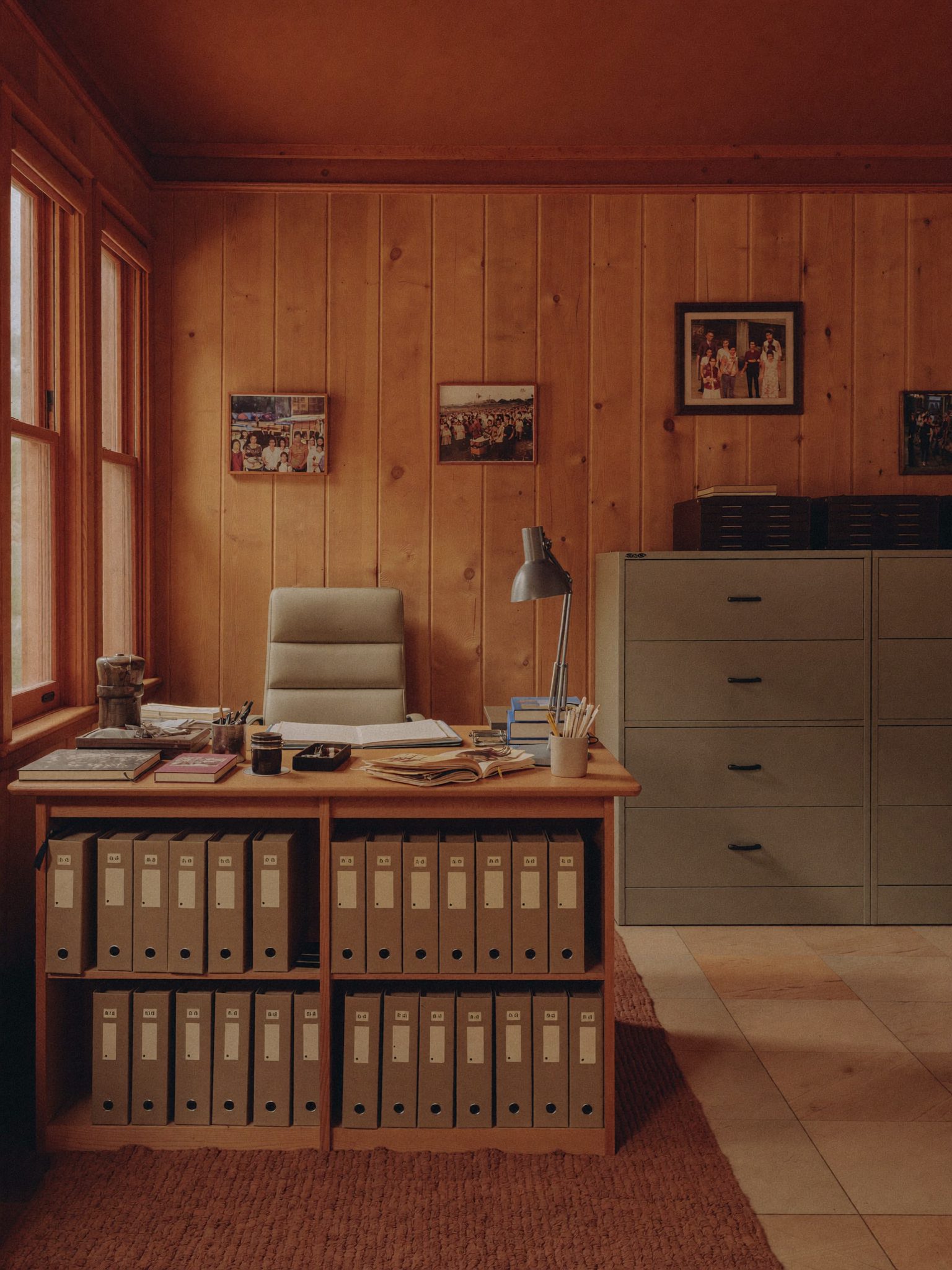 A client file marked with annual review tabs